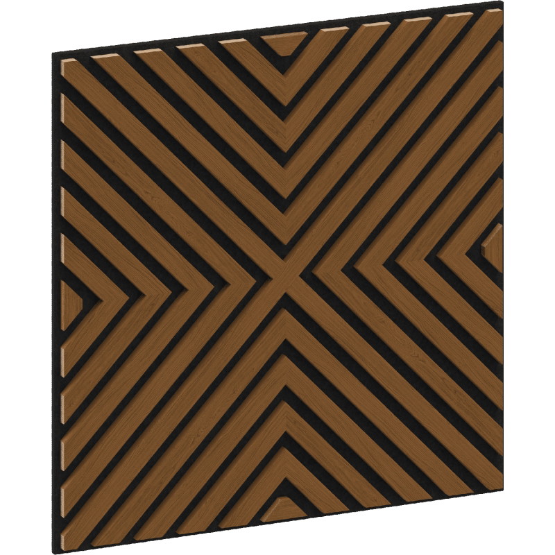 Mexen Linea 01 akustický nástěnný panel 60 x 60 cm (4ks), plsť 9 mm, technická dýha, Dub Přírodní - S110-60607-01-042