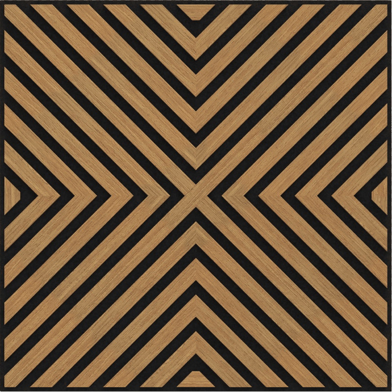 Mexen Linea 01 akustický nástěnný panel 60 x 60 cm (4ks), plsť 9 mm, technická dýha, Dub Classic - S110-60607-01-041