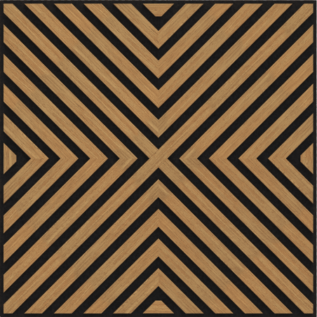 Mexen Linea 01 akustický nástěnný panel 60 x 60 cm (4ks), plsť 9 mm, technická dýha, Dub Classic - S110-60607-01-041