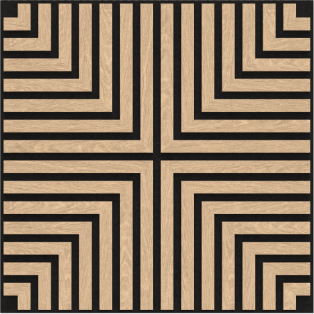 Mexen Linea 02 akustický nástěnný panel 60 x 60 cm (4ks), plsť 9 mm, technická dýha, Bělený Dub - S110-60607-02-040