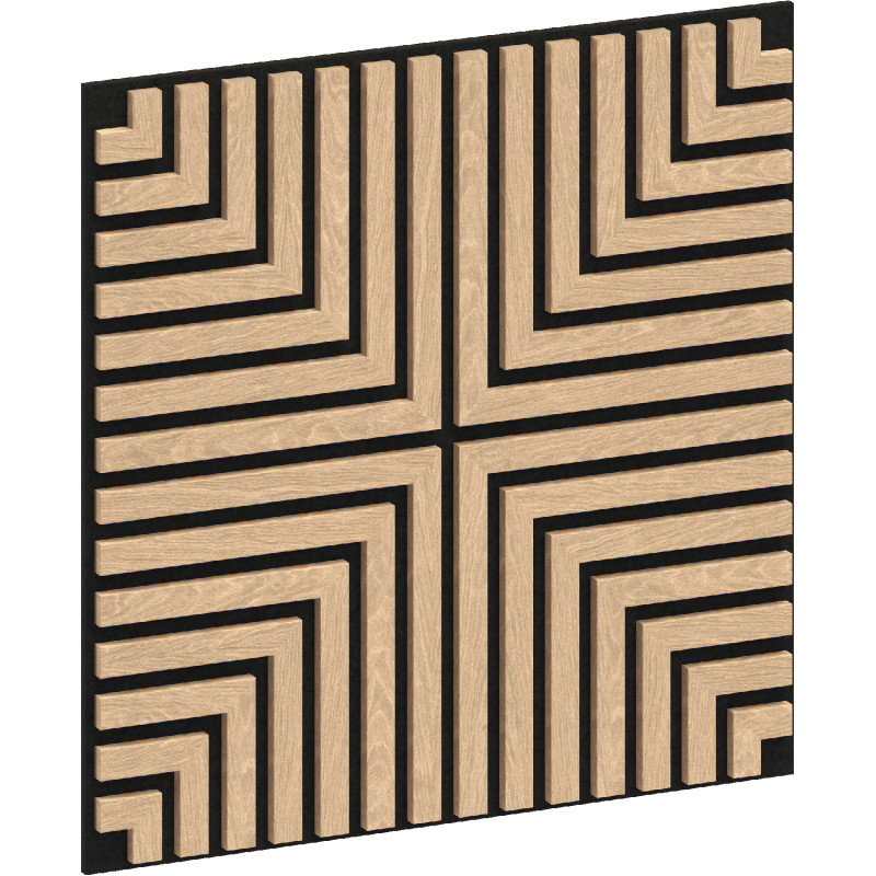Mexen Linea 02 akustický nástěnný panel 60 x 60 cm (4ks), plsť 9 mm, technická dýha, Bělený Dub - S110-60607-02-040