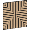 Mexen Linea 02 akustický nástěnný panel 60 x 60 cm (4ks), plsť 9 mm, technická dýha, Bělený Dub - S110-60607-02-040
