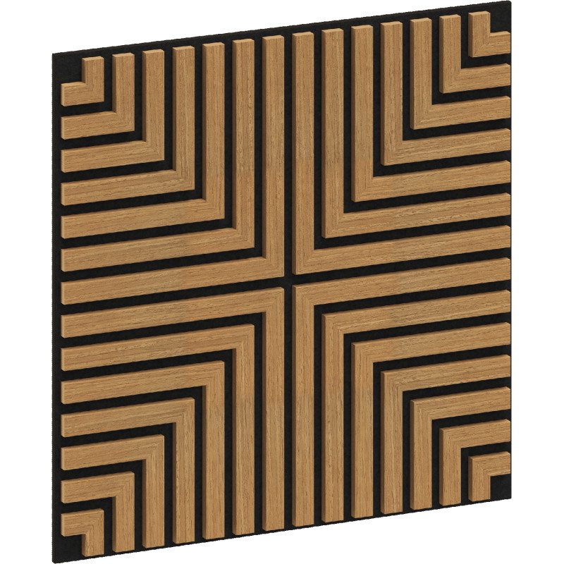 Mexen Linea 02 akustický stěnový panel 60 x 60 cm (4ks), plsť 9 mm, technická dýha, Dub Classic - S110-60607-02-041