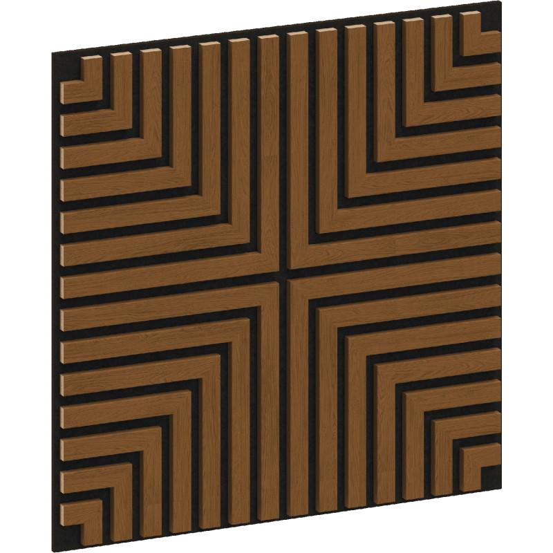 Mexen Linea 02 akustický stěnový panel 60 x 60 cm (4ks), plsť 9 mm, technická dýha, Přírodní dub - S110-60607-02-042