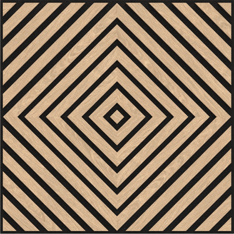 Mexen Linea 03 akustický nástěnný panel 60 x 60 cm (4ks), plst 9 mm, technická dýha, Bělený Dub - S110-60607-03-040