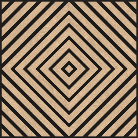 Mexen Linea 03 akustický nástěnný panel 60 x 60 cm (4ks), plst 9 mm, technická dýha, Bělený Dub - S110-60607-03-040