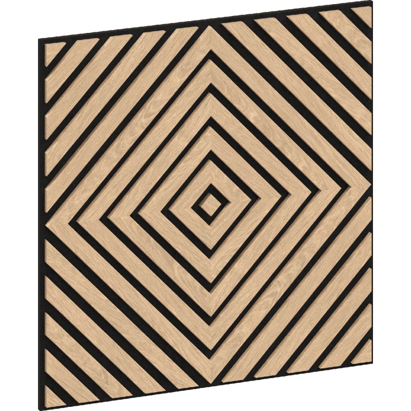 Mexen Linea 03 akustický nástěnný panel 60 x 60 cm (4ks), plst 9 mm, technická dýha, Bělený Dub - S110-60607-03-040