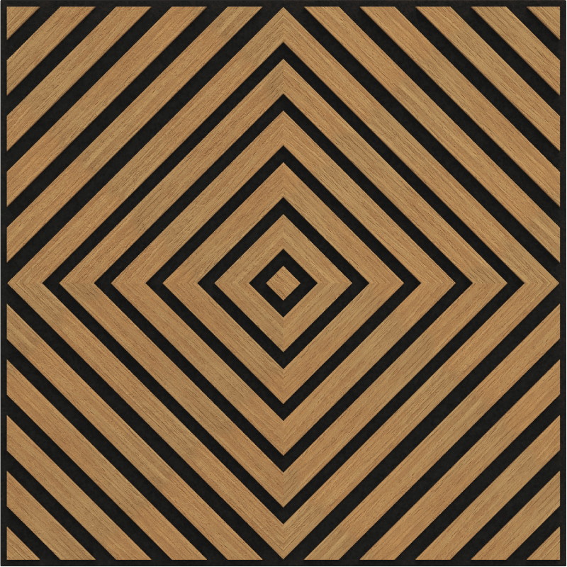 Mexen Linea 03 akustický nástěnný panel 60 x 60 cm (4 ks), plsť 9 mm, technická dýha, Dub Classic - S110-60607-03-041