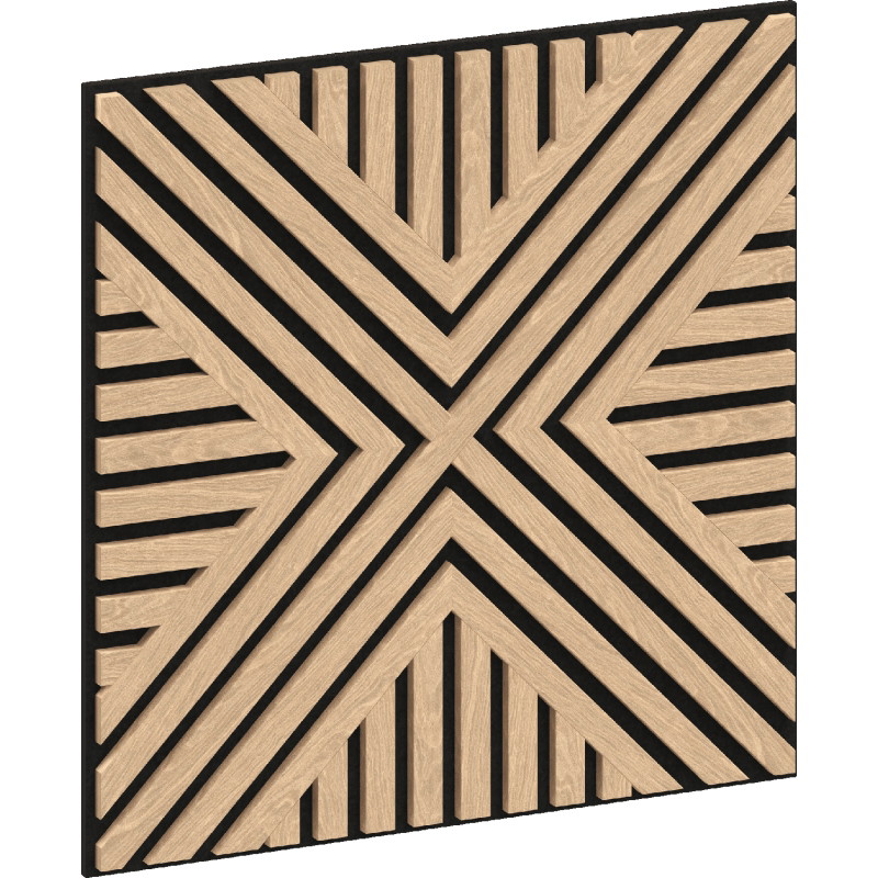 Mexen Linea 05 akustický stěnový panel 60 x 60 cm (4 ks), plsť 9 mm, technická dýha, Bělený Dub - S110-60607-05-040