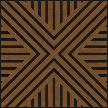 Mexen Linea 05 akustický nástěnný panel 60 x 60 cm (4 ks), plsť 9 mm, technická dýha, Přírodní Dub - S110-60607-05-042