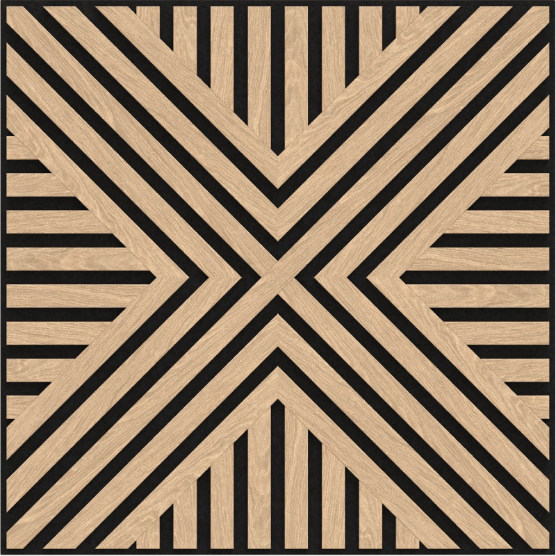 Mexen Linea 06 akustický nástěnný panel 60 x 60 cm (4ks), plsť 9 mm, technická dýha, bělený dub - S110-60607-06-040