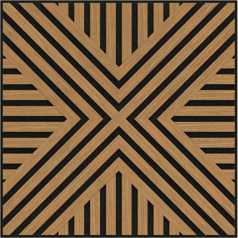 Mexen Linea 06 akustický nástěnný panel 60 x 60 cm (4 ks), plsť 9 mm, technická dýha, Dub Classic - S110-60607-06-041