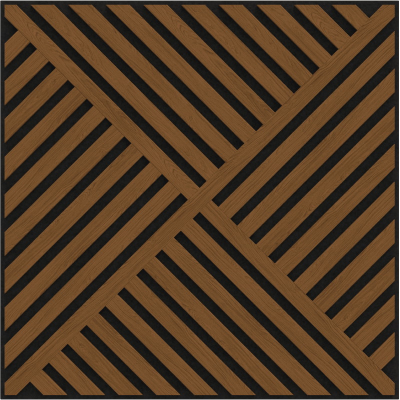 Mexen Linea 08 akustický stěnový panel 60 x 60 cm (4 ks), plsť 9 mm, technická dýha, Přírodní Dub - S110-60607-08-042