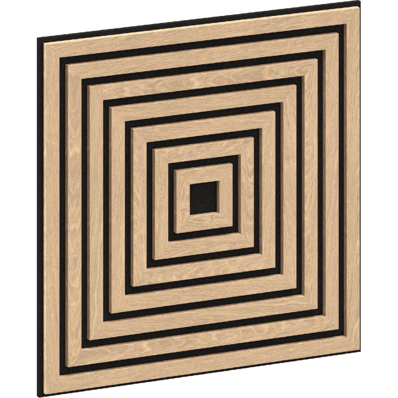 Mexen Linea 13 akustický nástěnný panel 60 x 60 cm (4 ks), plsť 9 mm, technická dýha, Bělený Dub - S110-60607-13-040