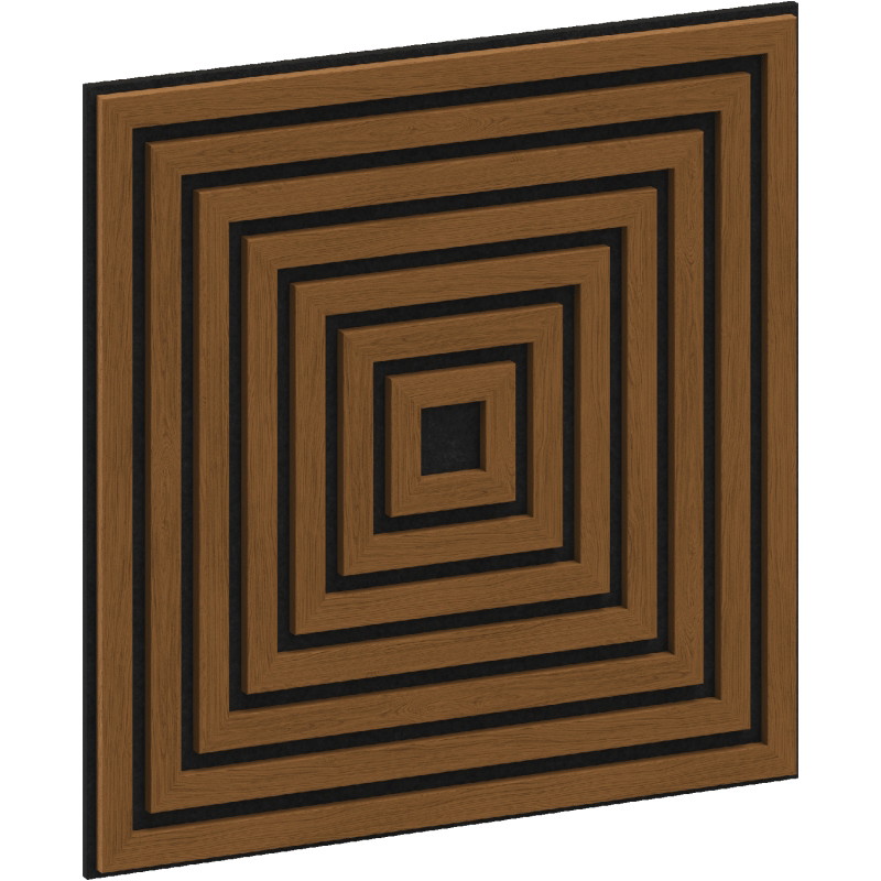Mexen Linea 13 akustický nástěnný panel 60 x 60 cm (4 ks), plsť 9 mm, technická dýha, Přírodní Dub - S110-60607-13-042
