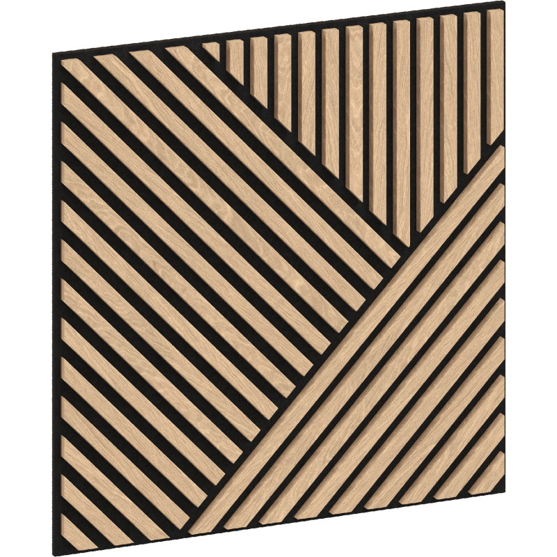 Mexen Linea 25 akustický nástěnný panel 60 x 60 cm (4 ks), plsť 9 mm, technická dýha, bělený dub - S110-60607-25-040