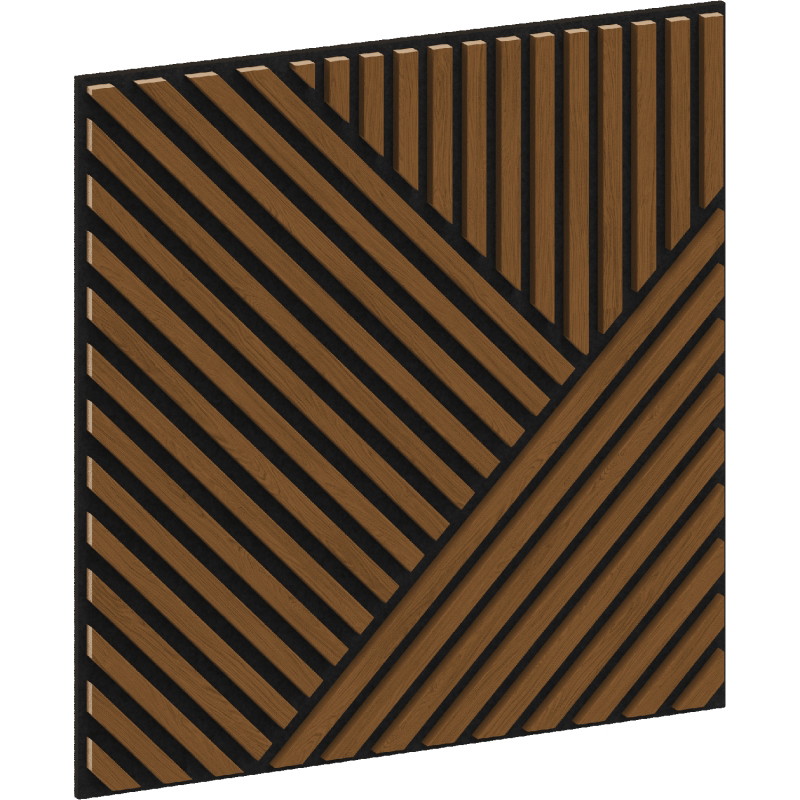 Mexen Linea 25 akustický nástěnný panel 60 x 60 cm (4ks), plsť 9 mm, technická dýha, Přírodní Dub - S110-60607-25-042
