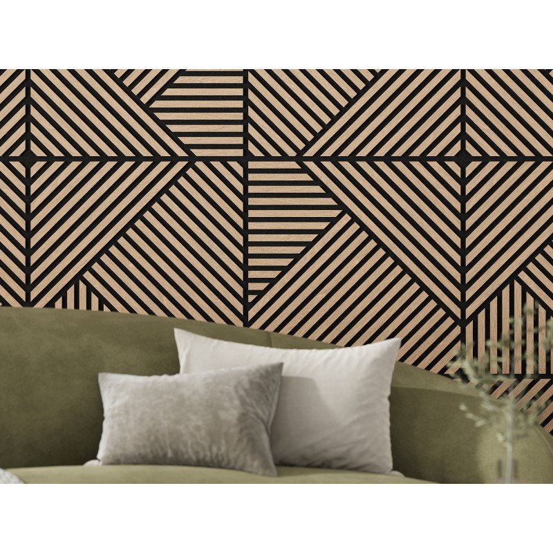 Mexen Linea 25 akustický nástěnný panel 60 x 60 cm (4 ks), plsť 9 mm, technická dýha, bělený dub - S110-60607-25-040