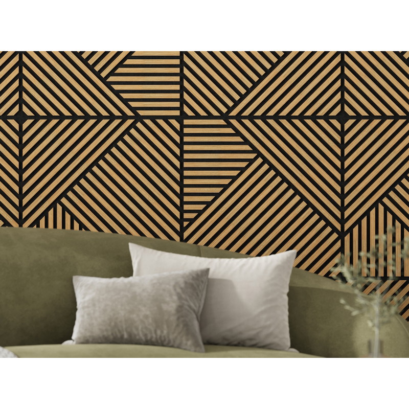 Mexen Linea 25 akustický nástěnný panel 60 x 60 cm (4 ks), plsť 9 mm, technická dýha, Dub Classic - S110-60607-25-041
