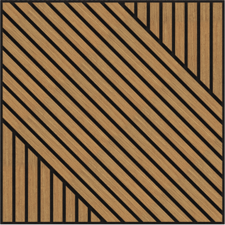 Mexen Linea 26 akustický nástěnný panel 60 x 60 cm (4 ks), plst 9 mm, technická dýha, Dub Classic - S110-60607-26-041