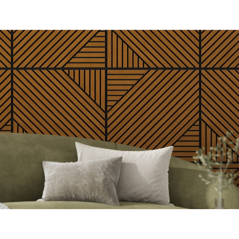 Mexen Linea 26 akustický nástěnný panel 60 x 60 cm (4 ks), plsť 9 mm, technická dýha, Dub Natural - S110-60607-26-042