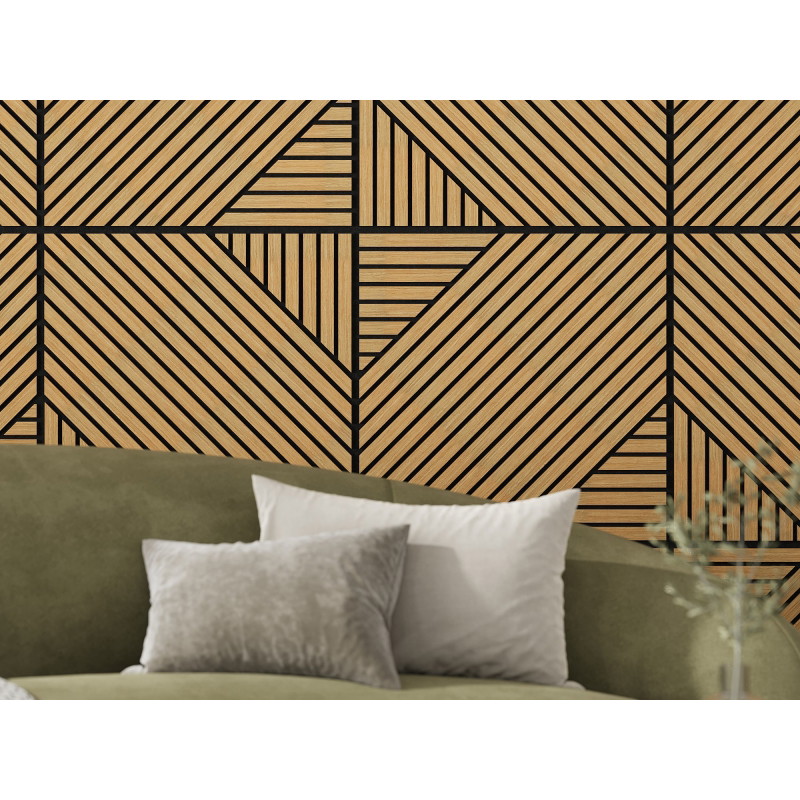 Mexen Linea 26 akustický nástěnný panel 60 x 60 cm (4 ks), plst 9 mm, technická dýha, Dub Classic - S110-60607-26-041