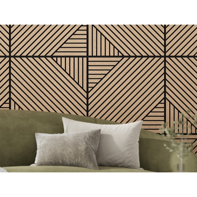 Mexen Linea 26 akustický nástěnný panel 60 x 60 cm (4 ks), plsť 9 mm, technická dýha, bělený dub - S110-60607-26-040