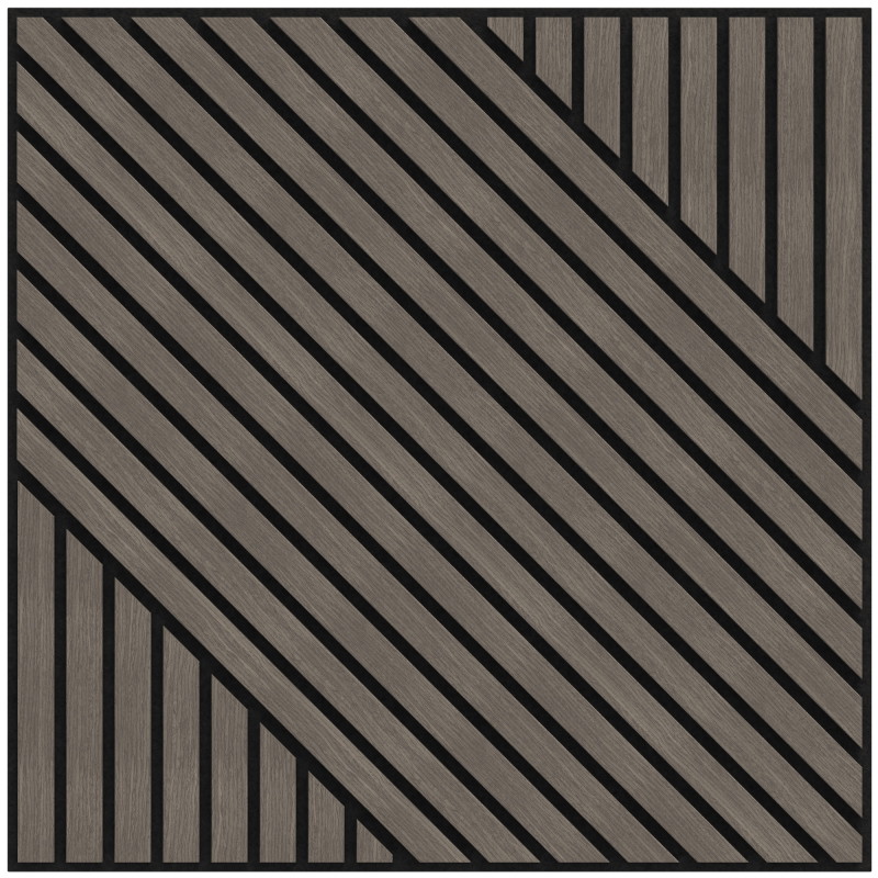 Mexen Linea 26 akustický nástěnný panel 60 x 60 cm (4ks), plsť 9 mm, technická dýha, Šedý Dub - S110-60607-26-043