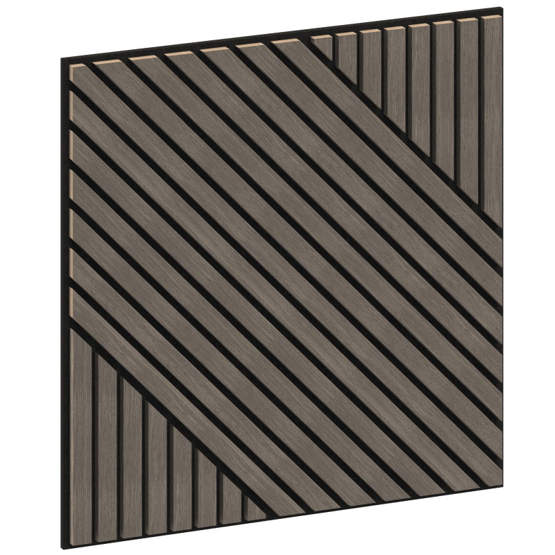 Mexen Linea 26 akustický nástěnný panel 60 x 60 cm (4ks), plsť 9 mm, technická dýha, Šedý Dub - S110-60607-26-043
