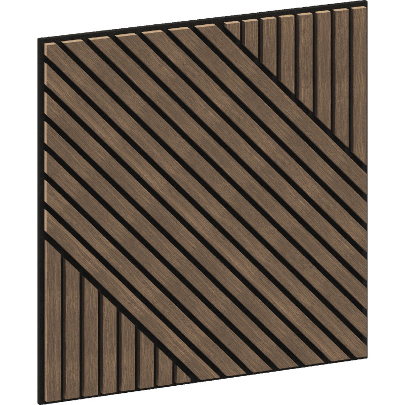 Mexen Linea 26 akustický nástěnný panel 60 x 60 cm (4ks), plsť 9 mm, technická dýha, Tmavý ořech - S110-60607-26-044