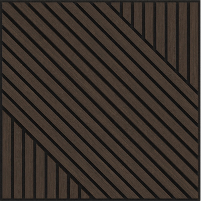 Mexen Linea 26 akustický stěnový panel 60 x 60 cm (4ks), plsť 9 mm, technická dýha, Dub Mocca - S110-60607-26-045
