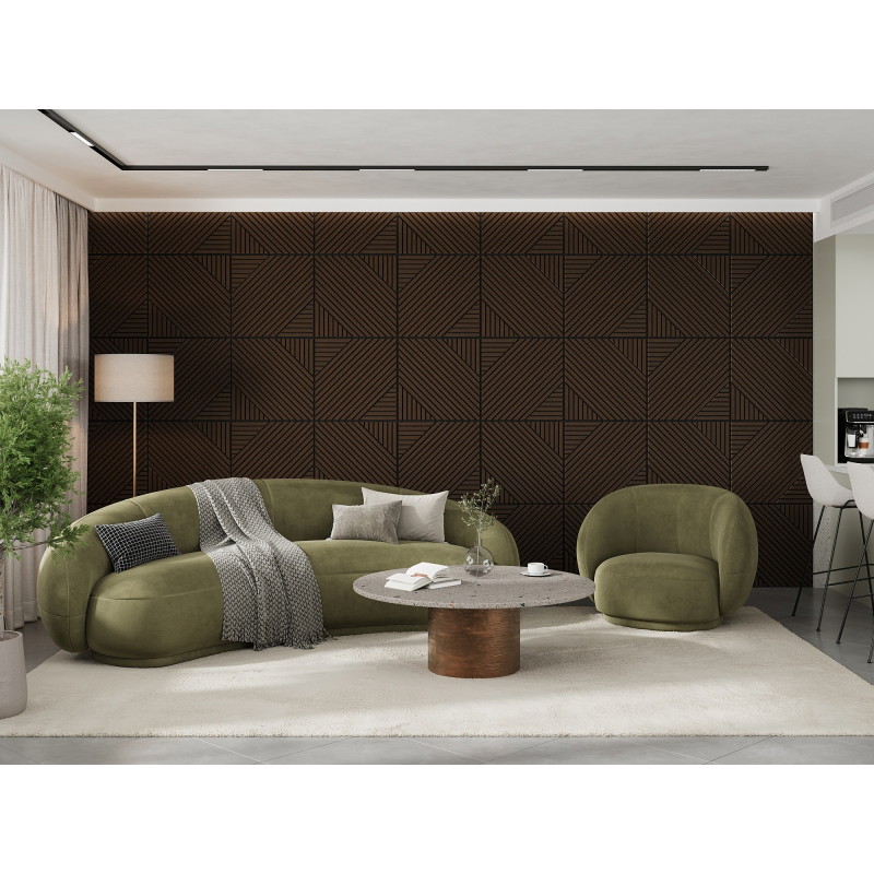 Mexen Linea 26 akustický stěnový panel 60 x 60 cm (4ks), plsť 9 mm, technická dýha, Dub Mocca - S110-60607-26-045