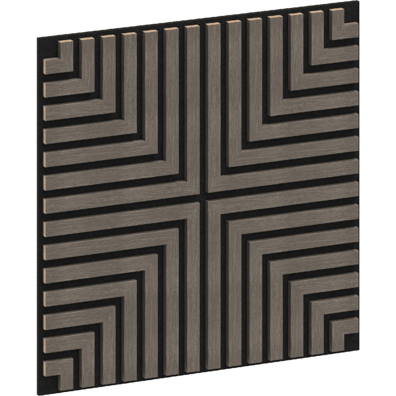 Mexen Linea 02 akustický nástěnný panel 60 x 60 cm (4 ks), plsť 9 mm, technická dýha, Šedý Dub - S110-60607-02-043