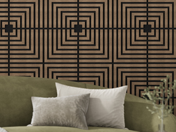 Mexen Linea 02 akustický nástěnný panel 60 x 60 cm (4 ks), plsť 9 mm, technická dýha, Tmavý Ořech - S110-60607-02-044