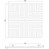 Mexen Linea 02 akustický nástěnný panel 60 x 60 cm (4 ks), plsť 9 mm, technická dýha, Tmavý Ořech - S110-60607-02-044