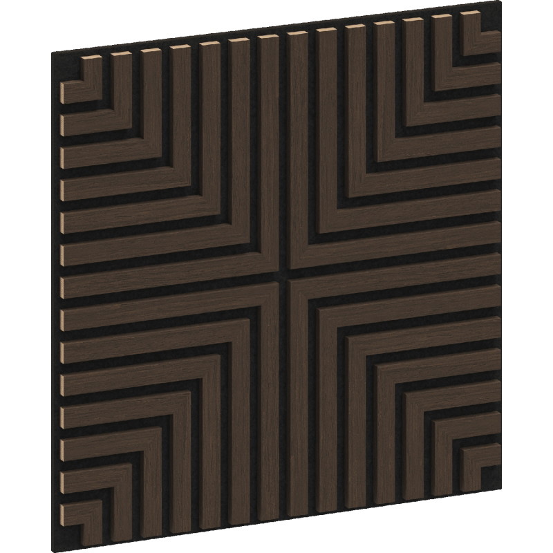 Mexen Linea 02 akustický nástěnný panel 60 x 60 cm (4ks), plsť 9 mm, technická dýha, Mocca dub - S110-60607-02-045