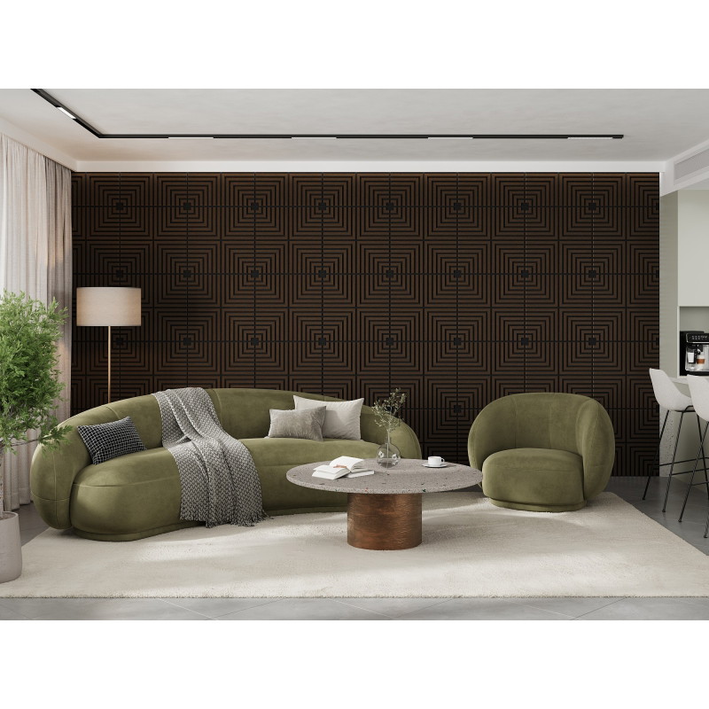 Mexen Linea 02 akustický nástěnný panel 60 x 60 cm (4ks), plsť 9 mm, technická dýha, Mocca dub - S110-60607-02-045