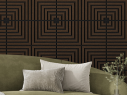 Mexen Linea 02 akustický nástěnný panel 60 x 60 cm (4ks), plsť 9 mm, technická dýha, Mocca dub - S110-60607-02-045