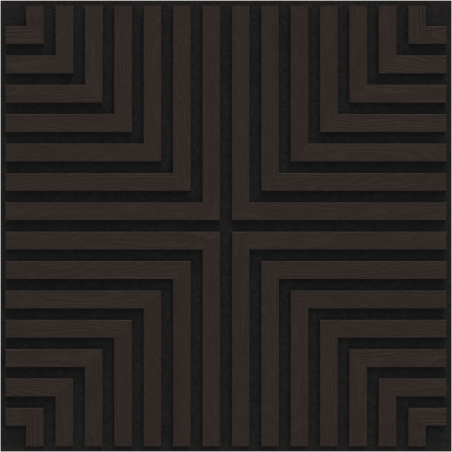 Mexen Linea 02 akustický stěnový panel 60 x 60 cm (4ks), plsť 9 mm, technická dýha, Černý Dub - S110-60607-02-046