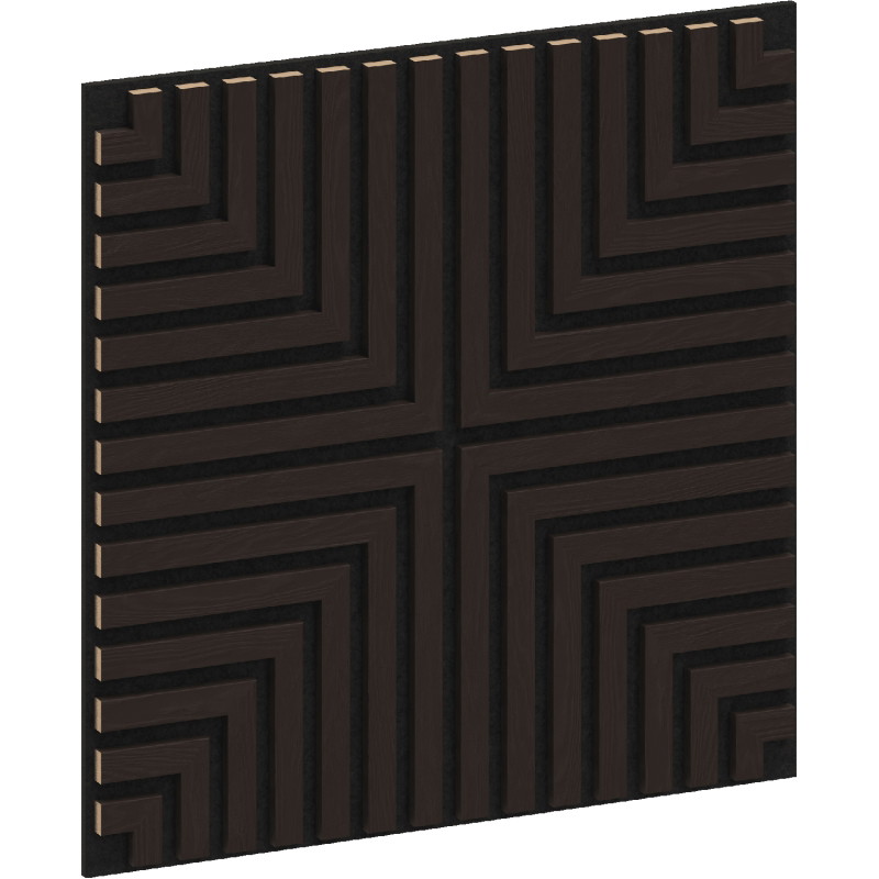 Mexen Linea 02 akustický stěnový panel 60 x 60 cm (4ks), plsť 9 mm, technická dýha, Černý Dub - S110-60607-02-046