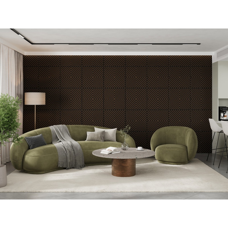 Mexen Linea 01 akustický nástěnný panel 60 x 60 cm (4ks), filc 9 mm, technická dýha, Dub Mocca - S110-60607-01-045