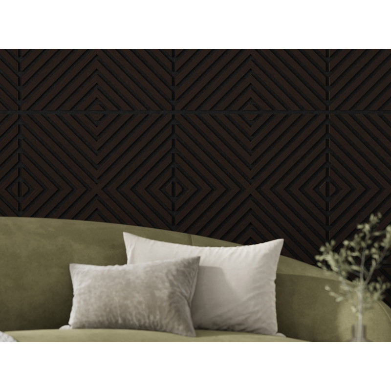 Mexen Linea 01 akustický stěnový panel 60 x 60 cm (4 ks), filc 9 mm, technická dýha, Černý Dub - S110-60607-01-046