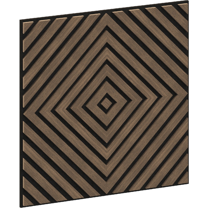 Mexen Linea 03 akustický stěnový panel 60 x 60 cm (4 ks), plsť 9 mm, technická dýha, Tmavý Ořech - S110-60607-03-044