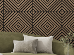 Mexen Linea 03 akustický stěnový panel 60 x 60 cm (4 ks), plsť 9 mm, technická dýha, Tmavý Ořech - S110-60607-03-044