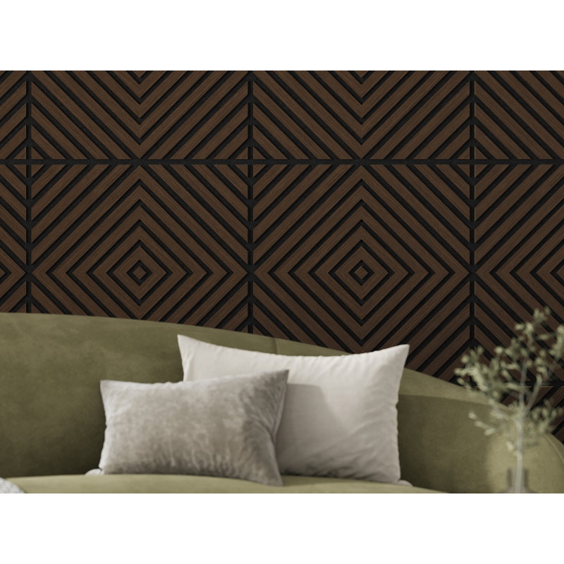 Mexen Linea 03 akustický stěnový panel 60 x 60 cm (4 ks), plsť 9 mm, technická dýha, Dub Mocca - S110-60607-03-045