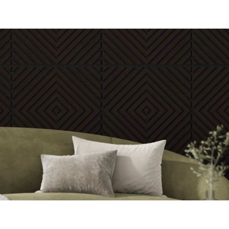 Mexen Linea 03 akustický nástěnný panel 60 x 60 cm (4 ks), plsť 9 mm, technická dýha, Černý Dub - S110-60607-03-046