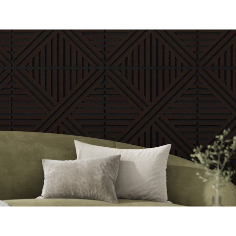 Mexen Linea 05 akustický nástěnný panel 60 x 60 cm (4 ks), plsť 9 mm, technická dýha, Černý dub - S110-60607-05-046