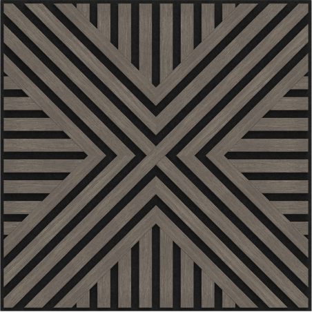 Mexen Linea 06 akustický nástěnný panel 60 x 60 cm (4ks), plsť 9 mm, technická dýha, Šedý Dub - S110-60607-06-043