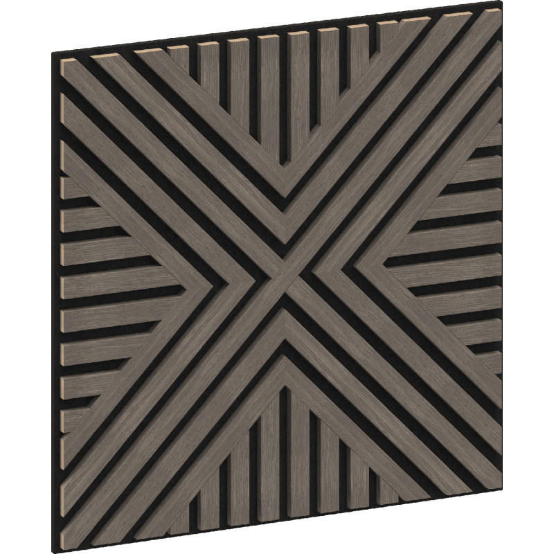 Mexen Linea 06 akustický nástěnný panel 60 x 60 cm (4ks), plsť 9 mm, technická dýha, Šedý Dub - S110-60607-06-043