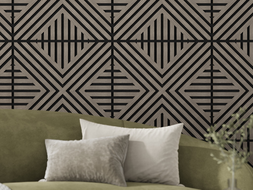 Mexen Linea 06 akustický nástěnný panel 60 x 60 cm (4ks), plsť 9 mm, technická dýha, Šedý Dub - S110-60607-06-043
